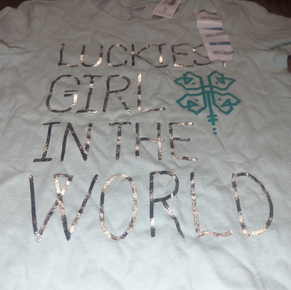 Old Navy Kids Size 5T Luckiest Girl In The World T-shirt NWT - Picture 4 of 4